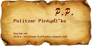 Politzer Pintyőke névjegykártya
